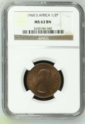 1960 SA 1/2 PENNY NGC GRADED MS63 BN | FUN SUNDAY |