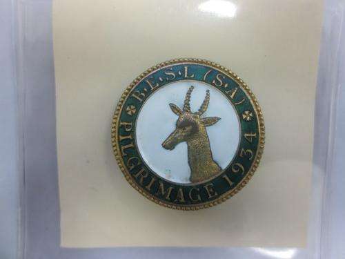 1934 South Africa British Empire Services League - Pilgrimage to Battlefields Badge