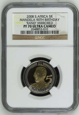 2008 Mandela 90th Birthday R5 NGC PF70 | PERFECT PROOF 70 | RARE | FUN SUNDAY |