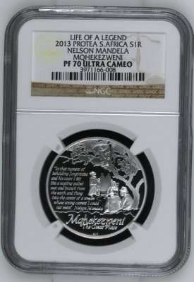 2013 Protea Nelson Mandela Life of a Legend R1 Silver NGC PF70 | PERFECT | FUN SUNDAY |