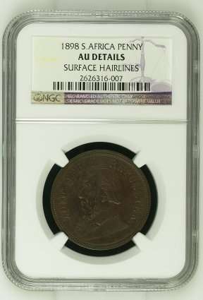 1898 ZAR Penny NGC Graded AU Details
