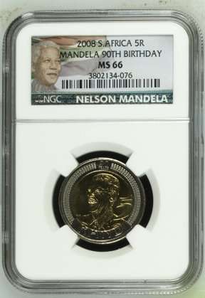 5 X 2008 Mandela 90th Birthday R5 NGC MS66 | FUN SUNDAY |