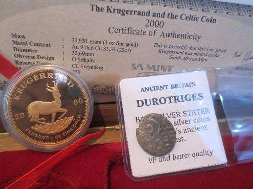 2000 Krugerrand Special Launch 1oz Gold Mintmark Set With Ancient Coin