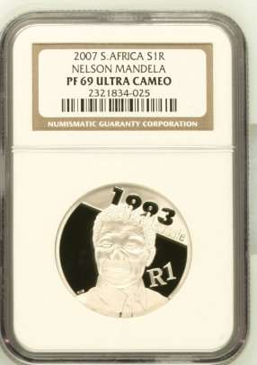 2007 Protea Nelson Mandela R1 Silver NGC PF69 | GEM PROOF | One Away From Perfect |