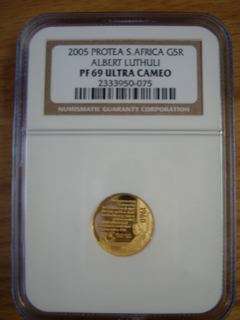 ### Rare ### Chief Albert Luthuli 1/10th Gold NGC Graded PF69 ### Crazy R1 Start ###