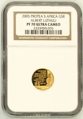 ### Perfect ### Chief Albert Luthuli 1/10th Gold NGC Graded PF70 ### Ultra Rare ### Crazy R1 Start #