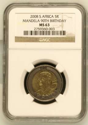 Mandela 90th Birthday R5 NGC MS63 - Crazy 1 Day Auction @@@ R1 Start