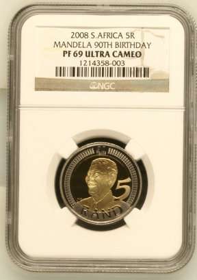 Look @@@ Mandela 90th Birthday R5 NGC PROOF 69 Ultra Cameo - NOW @@@ R1 Start