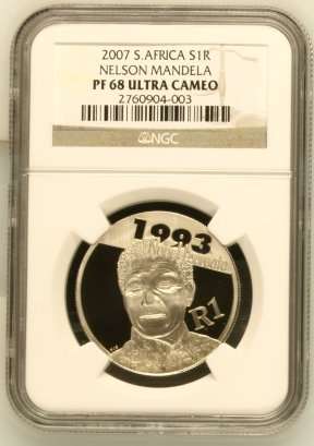 2007 Nelson Mandela R1 Silver NGC Graded PF68 Ultra Cameo @@@ R1 Start