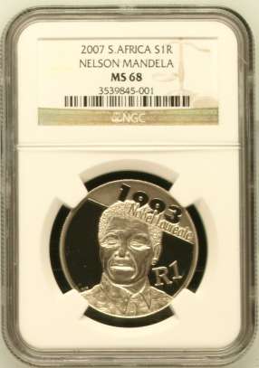 @@@ Nelson Mandela 2007 R1 Silver NGC MS68 @@@ Very High Grade @@@ YES MS68 @@@ R1 Start