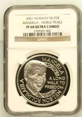 2001 Nelson Mandela - Nobel Peace 1oz Silver NGC PF68 ### Ultra Rare ### R1 Start
