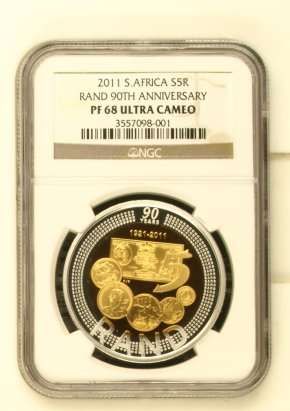 2011 SARB 90th Anniversary Silver R5 Bi-Colour Crown NGC PF68 ### R1 Start