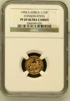 1994 Conservation 1/10th Gold 24 Carat (999.99) NGC PF69 Ultra Cameo # Mintage: 1563 # R1 Start