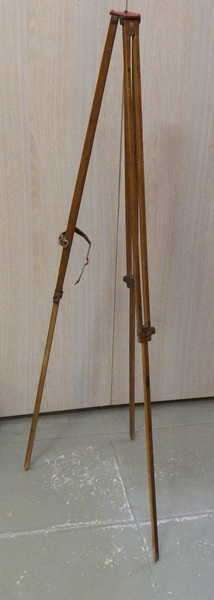 Antique wooden tripod