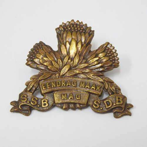 SADF SDB brass cap badge