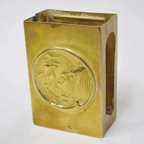 Vintage brass matchbox holder