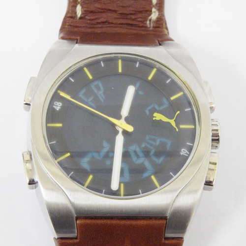 Puma mens chronograph digital and analogue watch - Working - Strap damaged on the inside