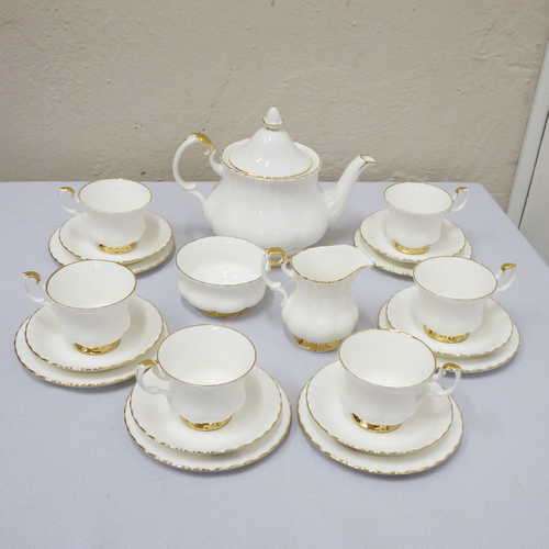 Royal Albert Val D'or tea set - 6 x Cups,saucers and small plates , teapot , sugar bowl and milk jug