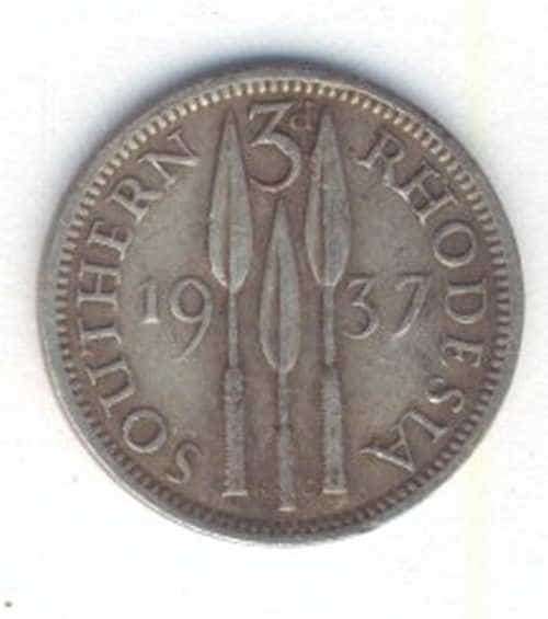 1937 Southern Rhodesia 3 pence