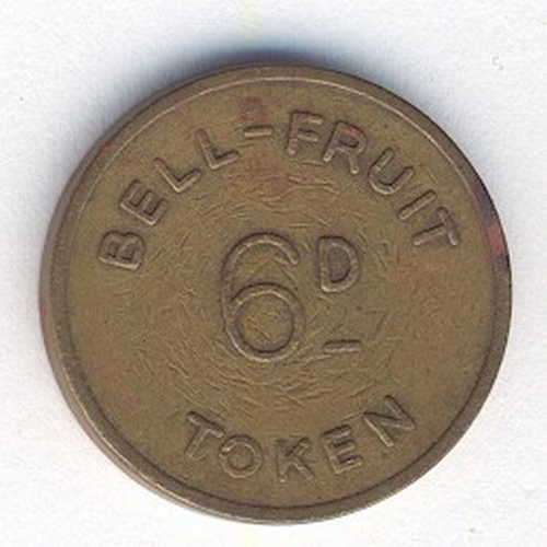 Bell - Fruit 6d sixpence token