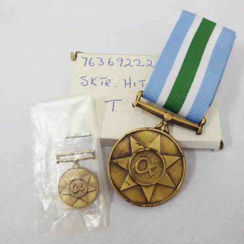 Unitas medal with miniature - Sktr. T. Hitchen - No. 085204