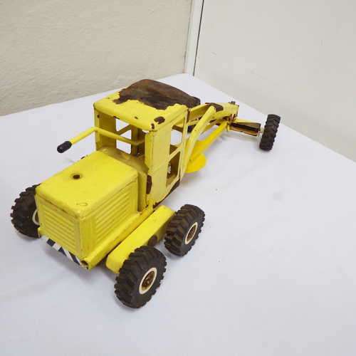Vintage Strike toys pressed steel road grader - losing paint