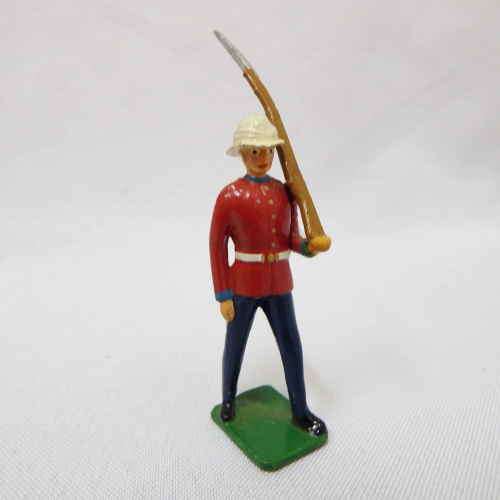 British lead soldier marching with rifle