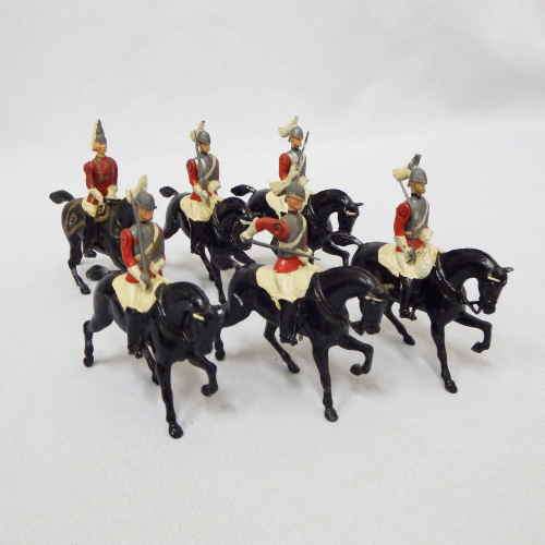 Set of 6 vintage British Lifeguards of Household Cavalry lead soldiers