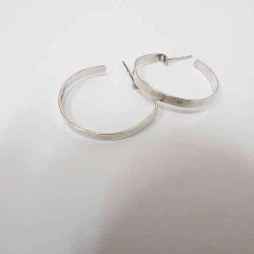 Silver Hooped earrings - Weighs: 3.9g