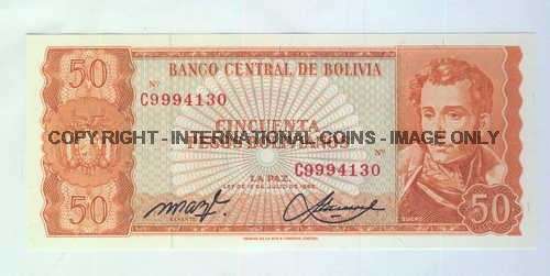 Bolivia 50 Pesos Bolivianos banknote