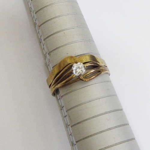 9 ct gold wedding set - Weighs: 3 g - Size: T