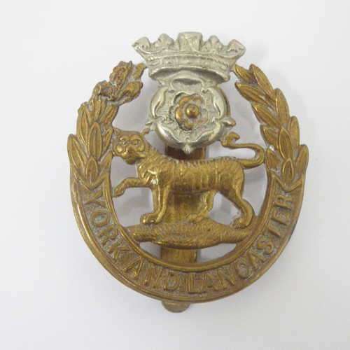 Infantry of the line, Yorkshire and Lancaster Regiment cap badge - bi-metal slide
