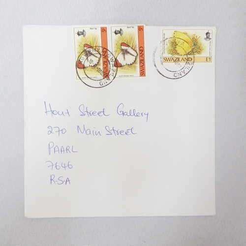 Postal History Cover from Ngweny, Swaziland to Paarl, South Africa with 3 Swaziland stamps cancelled