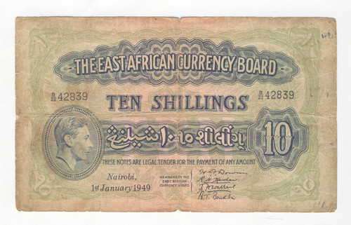 East African currency board ten shillings - 1949