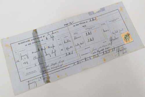 Maitland Marriage Certificate 1929 - Kenneth Knife and Elizabeth Luyt