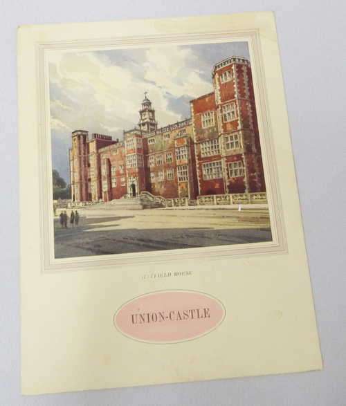 Union Castle Line RMS Pretoria Castle Dinner menu 29 October 1959