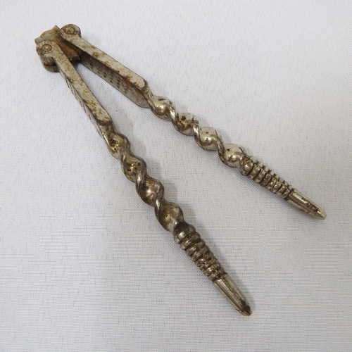 Vintage silver plated nutcracker with barley twisted handles