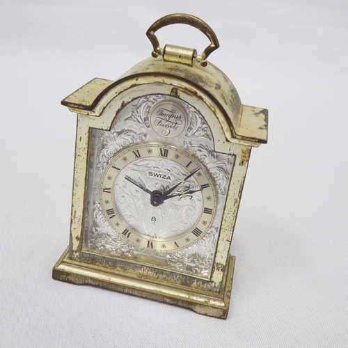 Vintage Swiza Tempus Fugite 8day alarm clock - Working but buttons missing