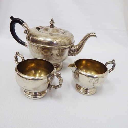 Viking Plate tea set with tea pot, sugar pot and milk jug