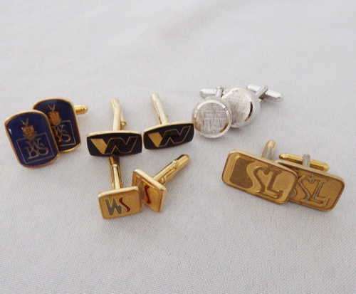 Lot of 5 pairs of cufflinks with logo`s