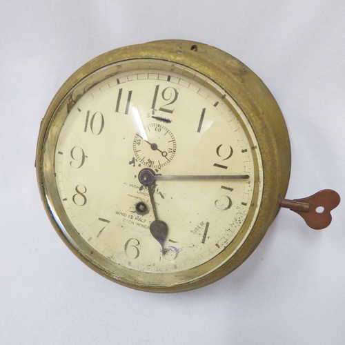 Vintage H. Hughes and Son brass ships clock - Working