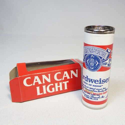 Tom-Lite Birdweiser `can can light` can shaped pocket gas lighter with original box