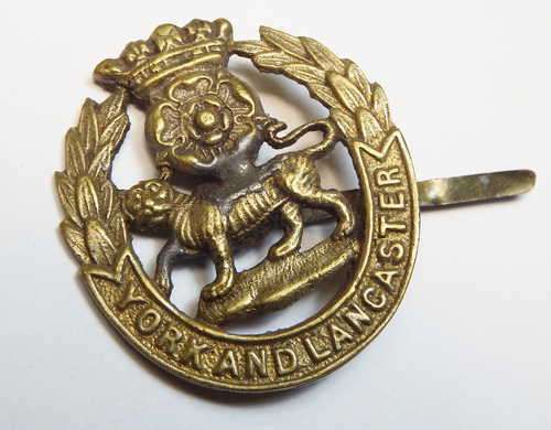York and Lancaster regiment cap badge - Pin replaced