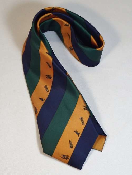 1989 test cricket tie - South Africa, New Zealand, Australia and England