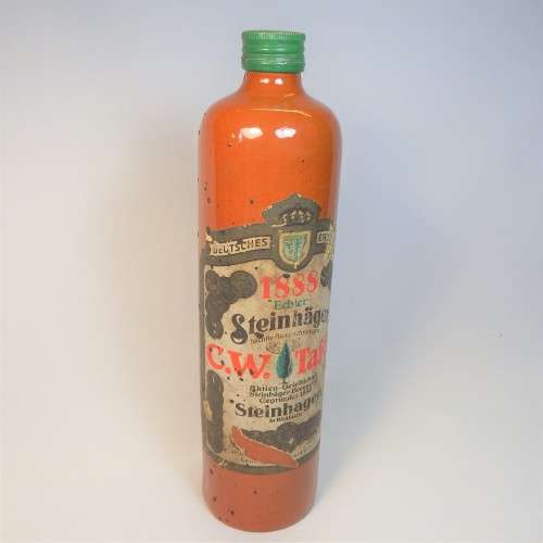 1888 Echter Steinhager Stoneware bottle with paper label
