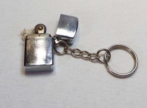 Vintage miniature Zippo-style fluid keychain lighter
