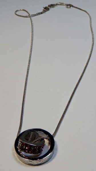 Crystal Jewellery necklace with ring and heart pendant