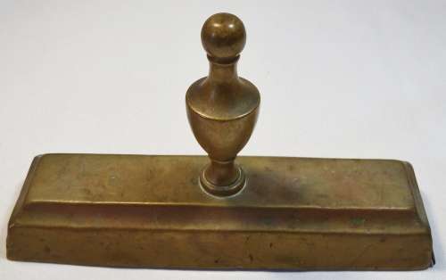 Vintage brass and iron paperweight or rubber stamp casing