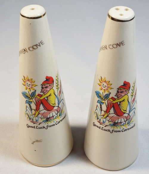 Set of Sennen Cove Cornwall salt and pepper shakers