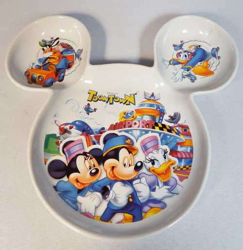 Mickey Mouse `ToonTown` chip and dip plate - Made in P.R.C